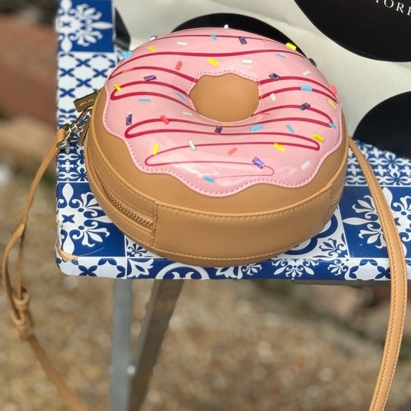 Kate Spade Novelty Bag Coffee Break 3D Donut Crossbody Pink Multi - Picture 11 of 14